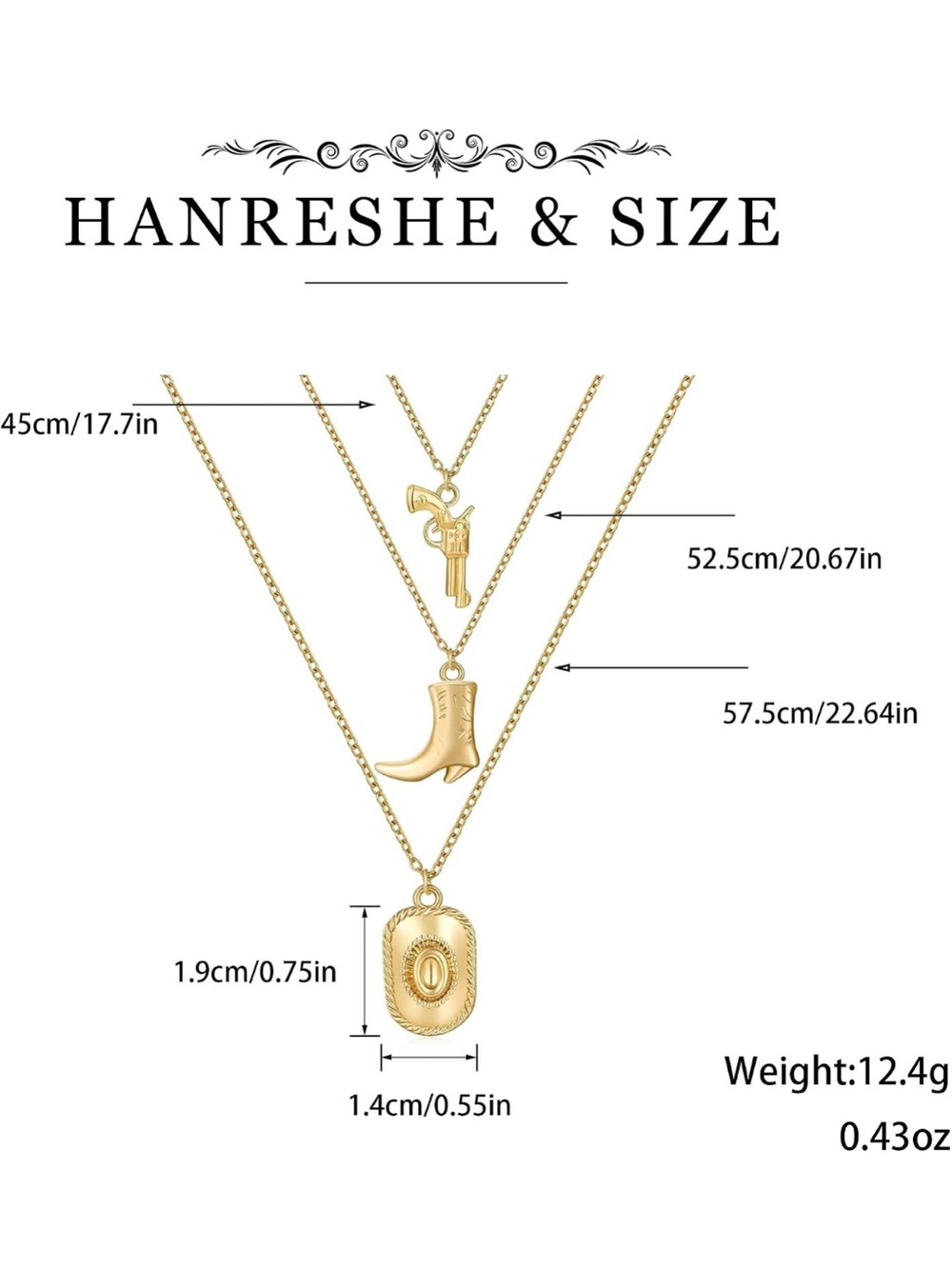Anthropologie Gold Layered Western Charm Necklace - Picture 3 of 6